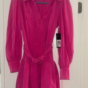 Karl Lagerfeld Vibrant Pink Long Sleeve Dress
